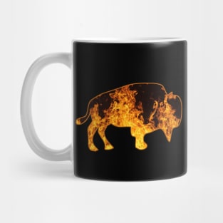 Fire Bull, Firey Musk Ox Texture Mug